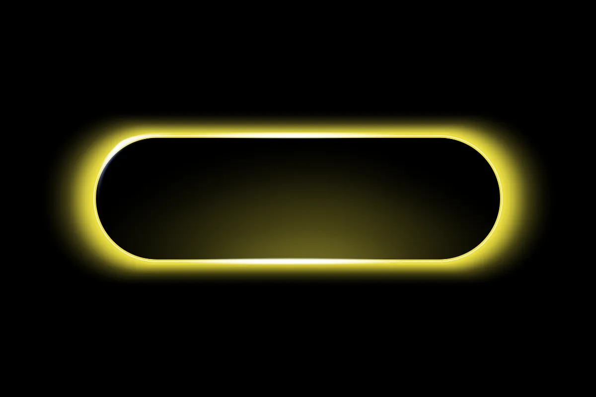 contorno oval formado por luz led amarela brilhando sobre fundo escuro