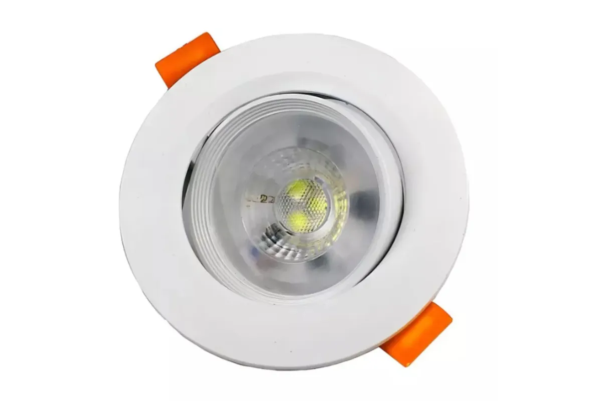 spot de LED olho de boi redondo embutido com presilhas laterais e lente focal